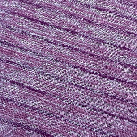 Athleta Heathered Pink Purple Stripe Breezy Scoop V-Neck Tee Short Sleeve XL - Picture 12 of 12